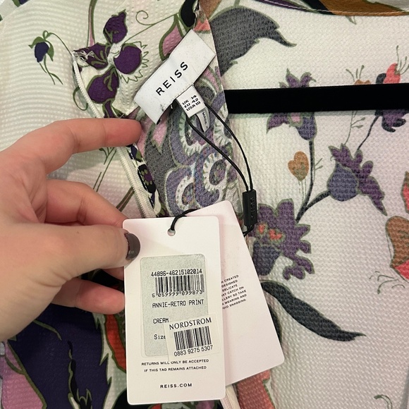 Reiss Annie Retro Print Blouse - Picture 8 of 9